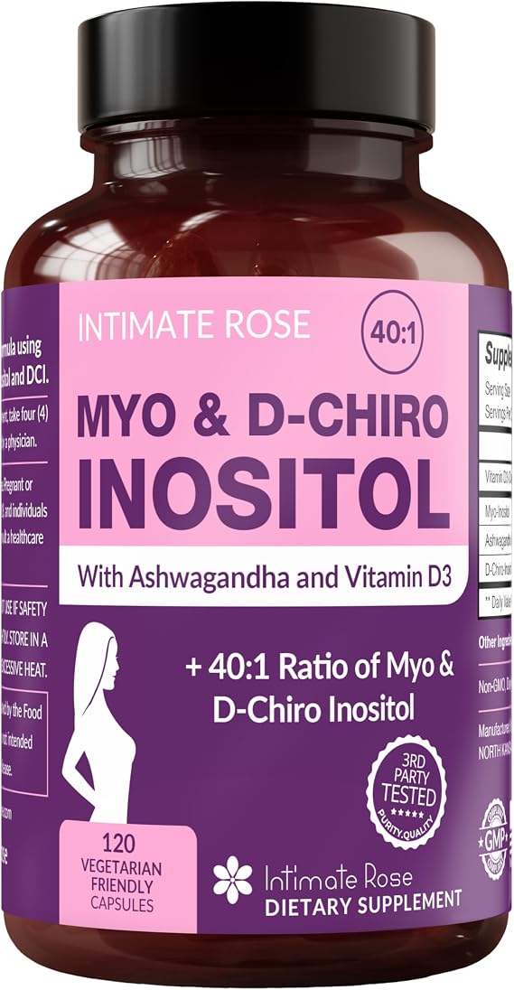 Intimate Rose Inositol Supplement for Women Powder - Myo-inositol & D-Chiro Inositol Powder - Hormonal Balance & Healthy Ovarian Function Support for Women - Ideal 40:1 Ratio - Made in USA