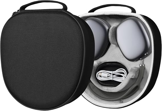 WIWU Smart Case for AirPods Max With Staying Power, Sleep Mode, Travel Carrying Case, Waterproof Storage Bag for Headphones and Accessories (Black)