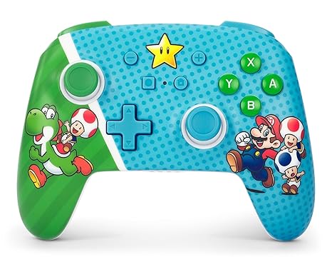 PowerA Enhanced Wireless Controller - Nintendo Switch/Switch Lite/Switch-OLED Model, Nintendo Switch 2, Super Star Friends, Gamepad, Bluetooth, Advanced Gaming Buttons, officially licensed
