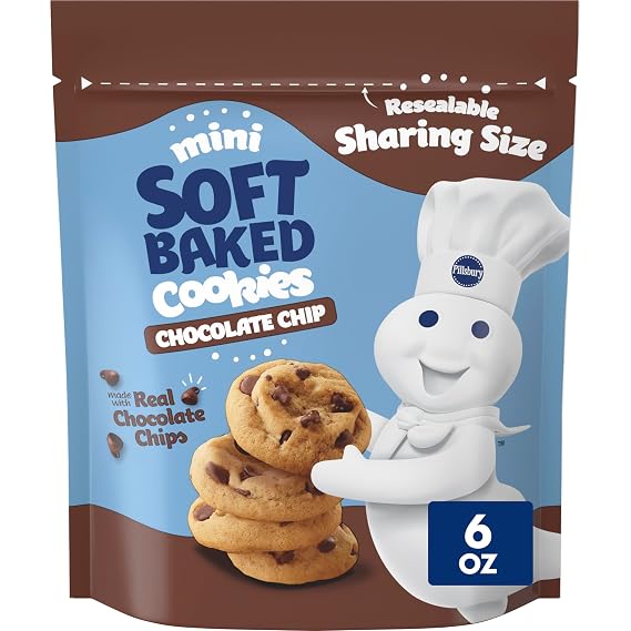 Pillsbury Mini Soft Baked Chocolate Chip Cookies Sharing Size, 6 OZ