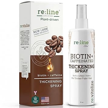 Biotin Hair Thickening Spray for Volume and Growth - NATURAL Volumizer with CAFFEINE for Thicker, Fuller Hair in Seconds