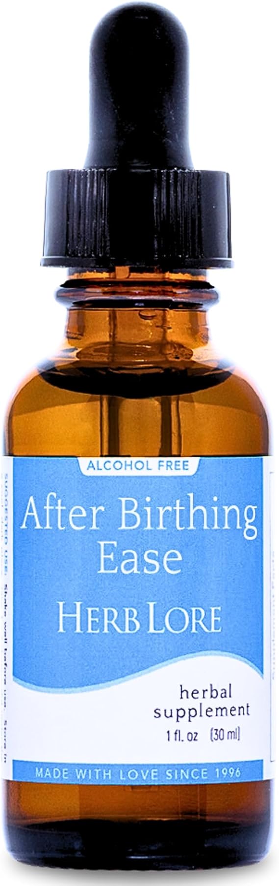 Herb Lore After Birthing Ease Tincture Postpartum Drops for After Birth Cramping & Contractions with Cramp Bark, Blue Cohosh & Motherwort (1 fl oz)