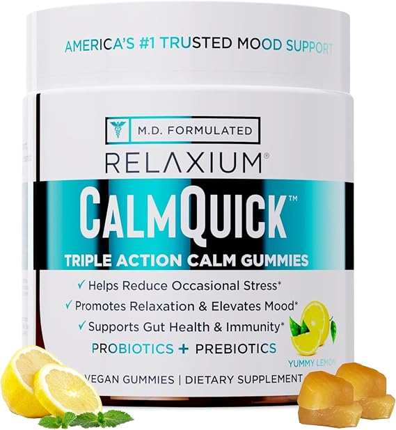 Relaxium Calm Gummies with L-Theanine, B6, Magnesium, Lemon, 60ct