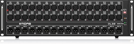 Midas DL32 32 Input, 16 Output Stage Box with 32 Midas Microphone Preamplifiers, ULTRANET and ADAT Interfaces