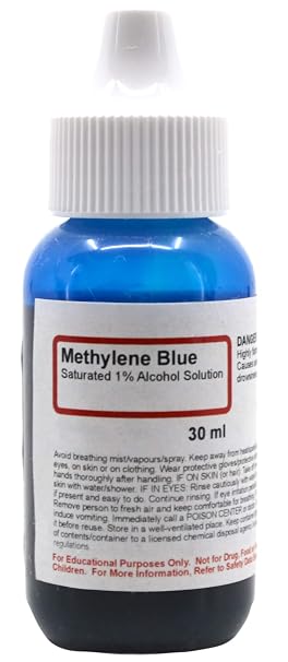 ALDON Innovating Science Methylene Blue, Saturated 1% Alcohol Solution, 1 fl oz (30mL) - The Curated Chemical Collection