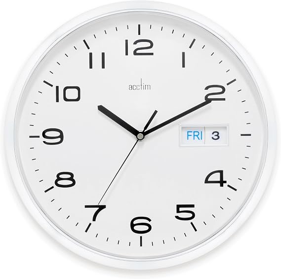 ACCTIM 21027 Supervisor Wall Clock, Chrome/White, 320 mm