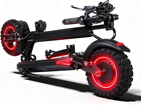 Electric Scooter,1200 Motor,Max 34MPH&34Miles Long Range for Adults Offroad | 48V/18Ah Battery 11" All-Terrain Tires,Folding Commuting with Dual Suspension with Seat