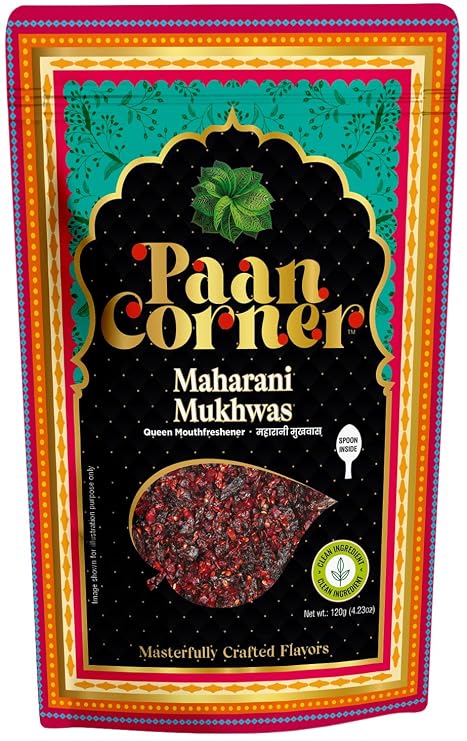 Paan Corner Maharani Mukhwas, Queen Mouthfreshener with Spoon, Clean Ingredients, 4.23 oz
