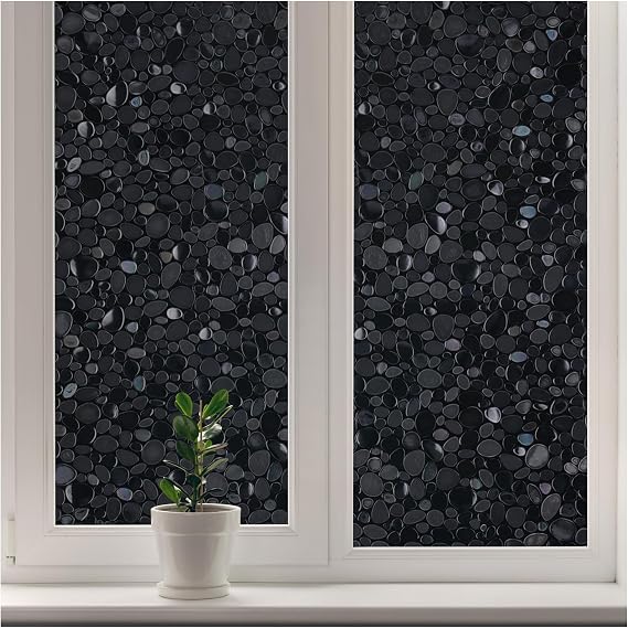 rabbitgoo Total Blackout Window Privacy Film, Black 17.5" x 78.7"