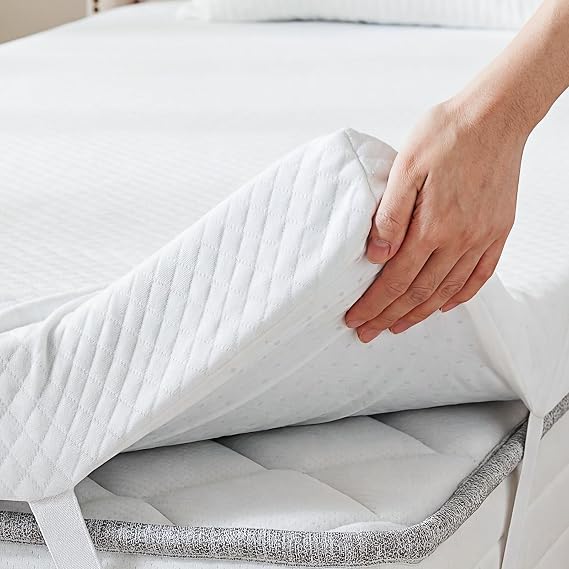 DUMOS 3 Inch Twin Memory Foam Mattress Topper Pad with Cover, Soft Bed Cover with Anti-Slip Base, Enhanced with Cooling Gel, Premium Comfort for Sleep & Back Pain Relief, Removable & Washable
