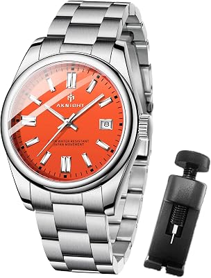 Mens Watch Stainless Steel Watches for Men Fashion Quartz Analog Wrist Waterproof Chronograph Luminous Watches