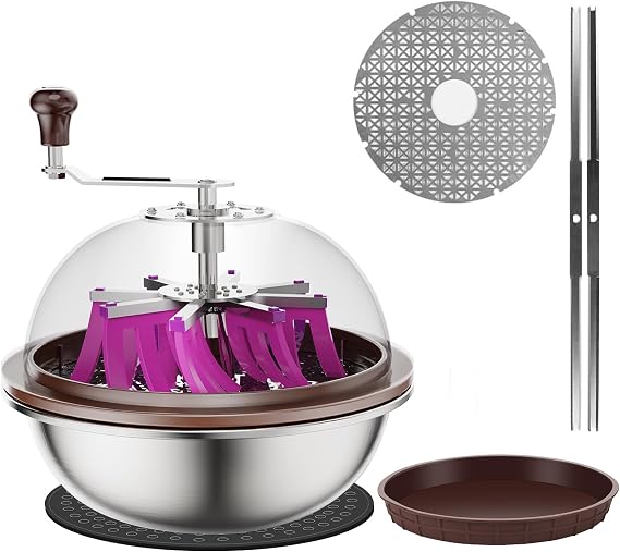 Atour 13 inch Bud Leaf Bowl Trimmer Upgraded Version with Clear Visibility Dome and Cut-Resistant Gloves, Sharp Stainless Steel Blades for Spin Cut, Solid Metal Gear Box, and Collection Bowl