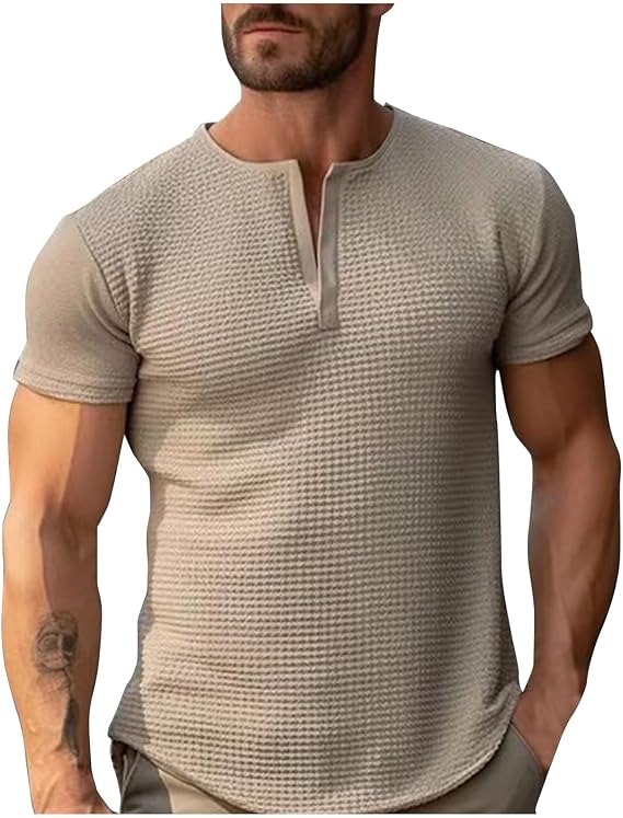 Men's Vintage Plain V-Neck Short Sleeve T-Shirt Comfortable Slim Fit Short Sleeve Shirt Casual Top Basic Shirt Retro Breathable Business Shirt Casual Shirt Running Shirt Summer Shirt Sweatshirt