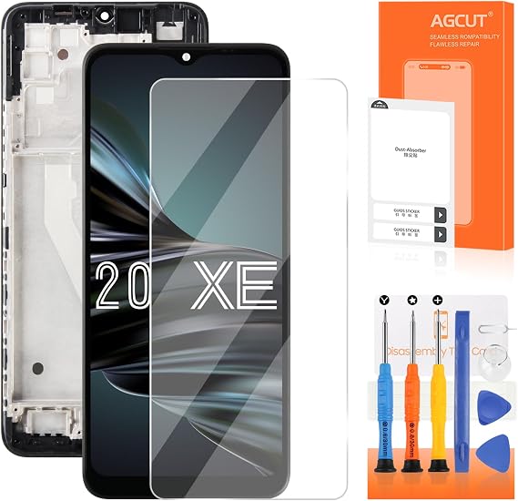 LCD for TCL 20 XE 5G Screen Replacement for TCL 20XE 5G LCD Display 5078Z LCD Digitizer Touch Screen Assembly Repair Kits(Black with Frame)