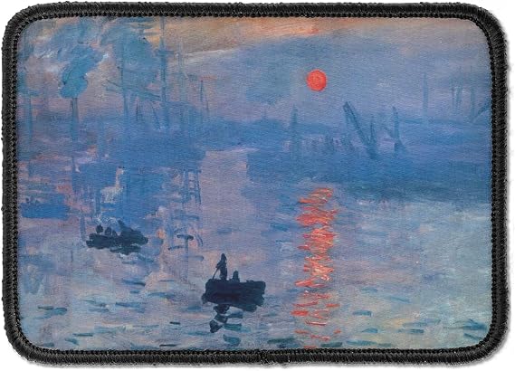 Impression Sunrise by Claude Monet Iron On Rectangle Patch