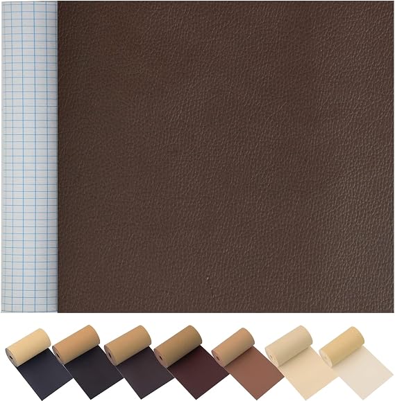 Leather Repair Tape Patch Kit for Furniture Couches 16X79inch Self-Adhesive Reupholster Patches Large for Couch Car Seats Sofa Vinyl Chairs Jackets Shoes Fabric Fix Tear(Dark Brown, 16x79 inch)