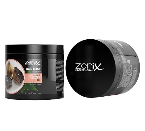 Zenix Black Garlic Hair Care Mask 500 ml Hair Mask with Garlic Intensive Repairing Hair Treatment Brittle Dry Damaged Hair Black Garlic Hair Treatment Black Garlic Oil