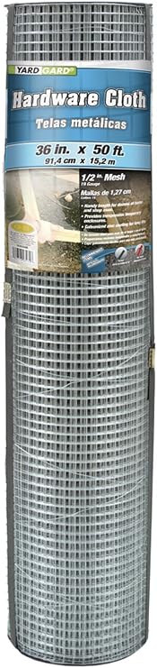 YARDGARD 1/2 Inch Mesh Welded Wire Hardware Cloth Fence 36 Inches by 50 Feet 19 Gauge Galvanized Steel for Garden Fence | Cage Fencing | Chicken Wire | Rabbit Fencing | Arts and Crafts