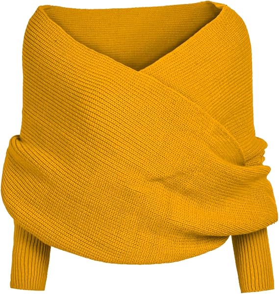 Scarf with Sleeves for Women, Knitted Sweater Scarf with Sleeves Fashion Fall Winter Warm Sexy Wrap Shawl Scarves
