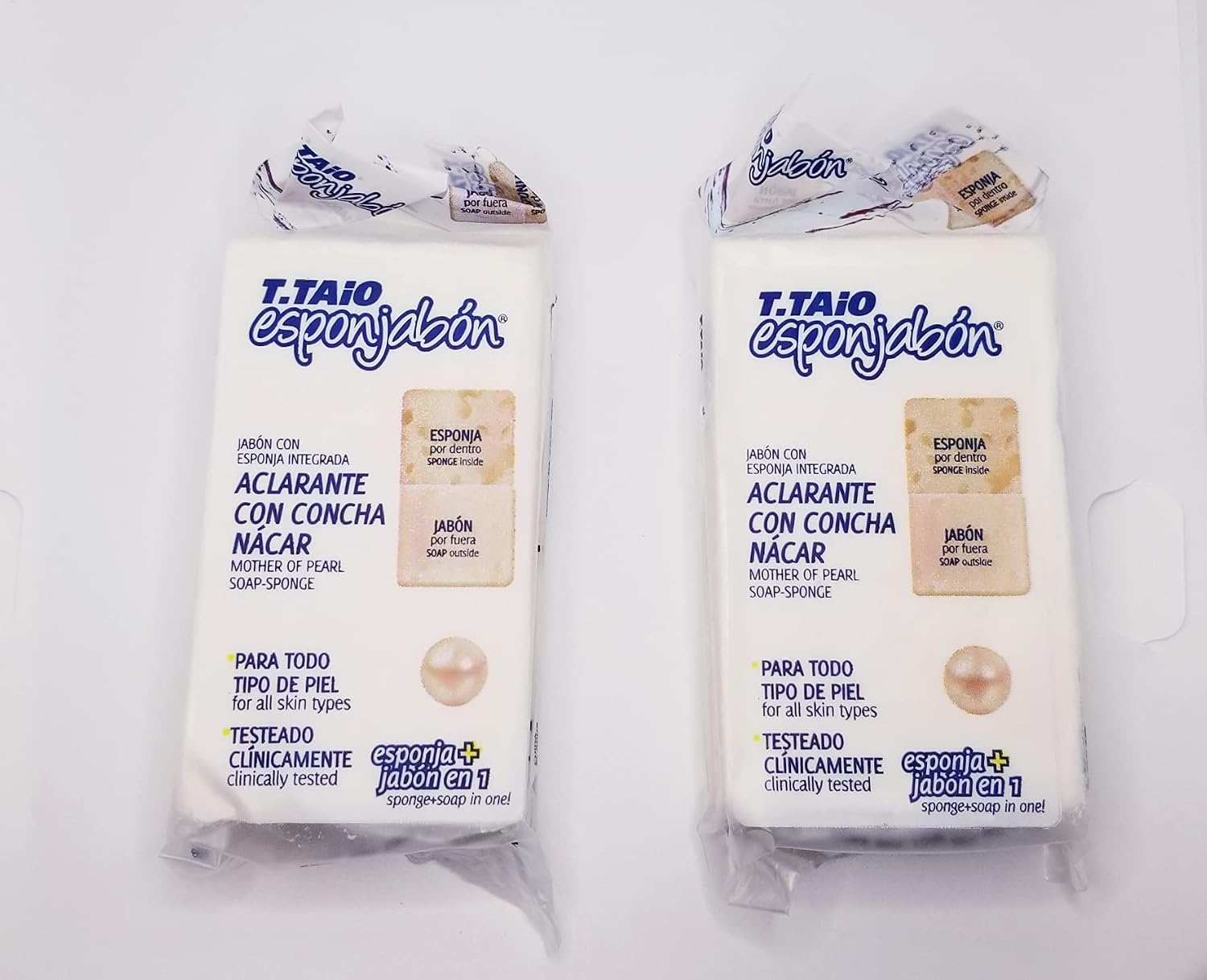 T.Taio Esponjabon Sponge Soap Mother of PearlConcha Nacar 4.2 oz. Pack of 2
