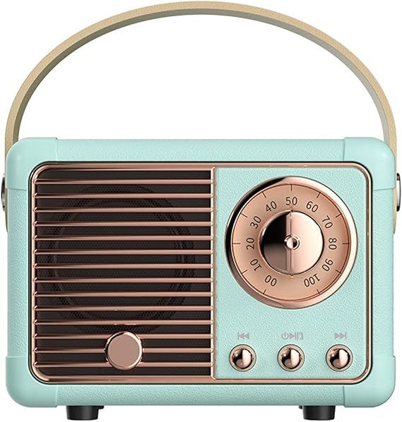Luckyu Retro Bluetooth Speaker, Vintage Speaker with Old Fashioned Classic Style,Loud Volume, Bluetooth 5.0 Wireless Connection, Support TF Card, U Disk and AUX Audio Input (Blue)