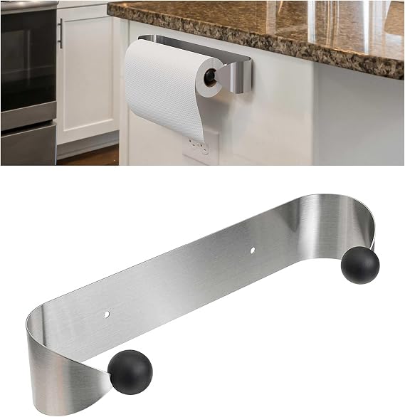 KUAFU Paper Towel Holder for Kitchen, Under Cabinet, Secure Screw Mounting,