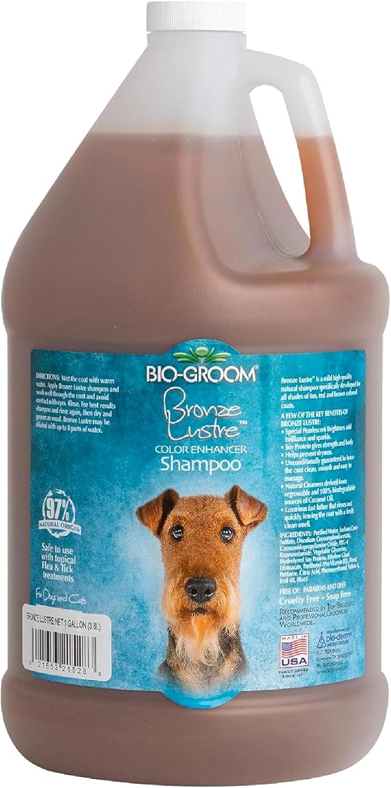 Bio-Groom Bronze Lustre Dog Shampoo, Coat Brightener, 1 Gallon
