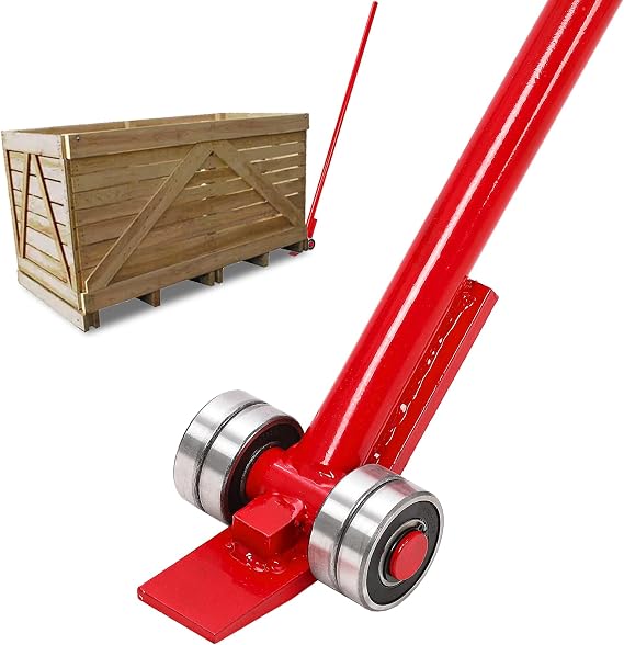 Garvee 3 T Prylever Bar 6600 LBS Capacity, 5 ft Length Heavy Duty Steel Handle Pry Lever Bar with Wheels, Suitable for Heavy Duty Equipment Handling