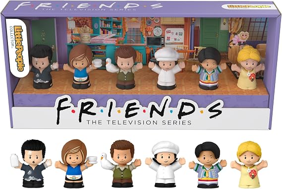 FISHER-PRICE Little People Collector Friends Die Fernsehserie - 6 Hauptfiguren in ansprechender Verpackung mit bekannten Orten und Bildern aus der Show für Fans ab 13 Jahren HPH05