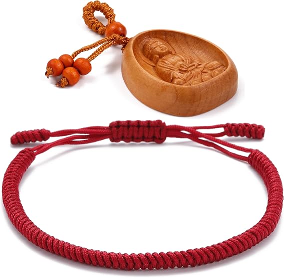 LUCKY BUDDHIST Handmade Bracelet + Buddhist Gift! Tibetan Good Luck String Armband. for Women, Men, Teens. Adjustable Size! Friendship Present. Handcrafted Rope Woven Chakra Wristband