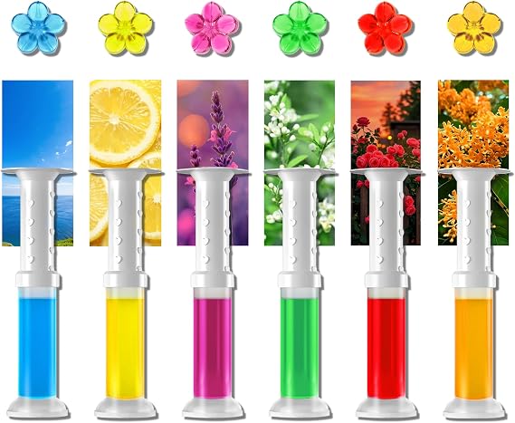 EKE Toilet Gel, Toilet Stain Removal Cleaning Air Freshener, 72 Flower Stamps, Pack of 6 Scents