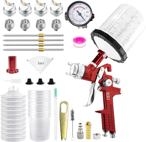 HVLP Spray Gun Premium Kit, Automotive Paint Gun 1.4/1.7/2.0/2.5mm Nozzles