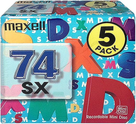 Maxell SXMD-74.5P Music MD Mini Disc, 74 Minutes, 5 Pieces