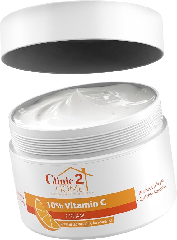 Vitamin C Cream - Powerful 10% Vit C Face Cream for Dark Spots, Wrinkles & Fine Lines - Anti Aging, Collagen Boosting & Skin Brightening Pure Vitamin C Moisturiser for Face Skin Care