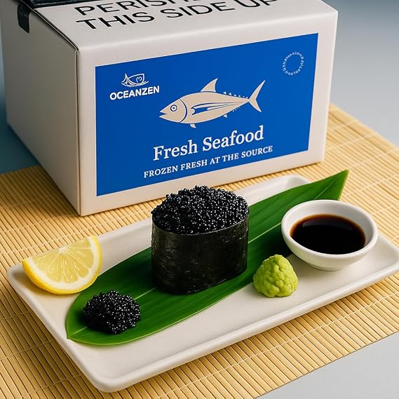 OCEANZEN Black Tobiko Flying Fish Roe, 1.1 lbs