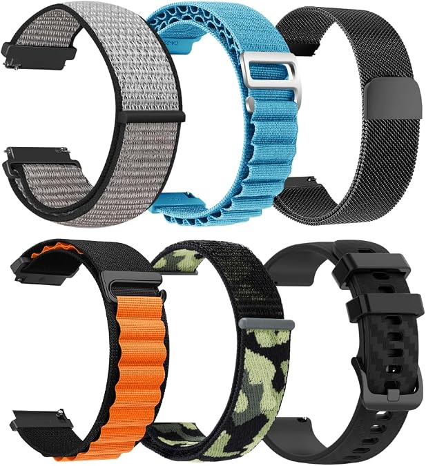 CARBINOX Band Durable 22mm Compatible Smartwatches Adjustable, Secure Fit
