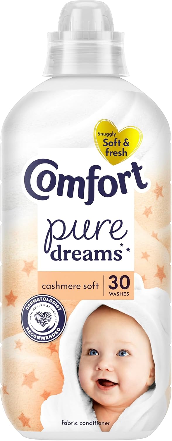 Comfort Pure Dreams Cashmere Soft Fabric Conditioner Dermatologist-Recommended Gentle Next to Sensitive Skin 30 washes 900 ml