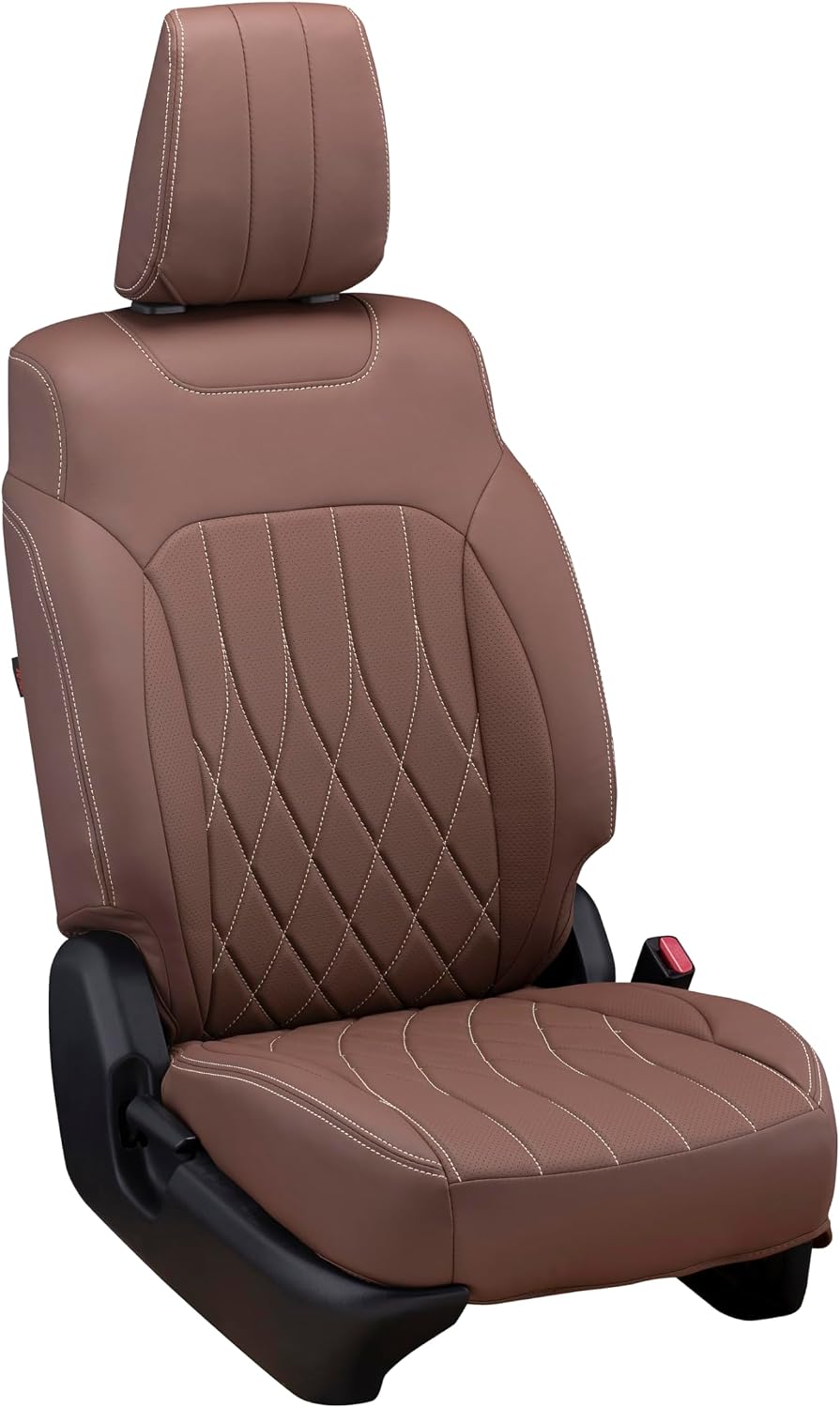 ZEAL 6065 Seat Cover Set All Seats Hustler/Flare Crossover R2 2020/2~Brown x Ivory Stitching Pro Staff
