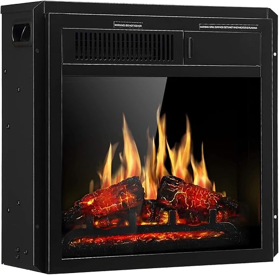 Electric Fireplace, Remote Control, Adjustable Led Flame