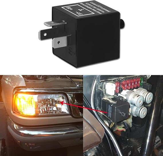 CF-13 LED Flasher Relay, 3-Pin LED Flasher Relay, Adjustable Turn Signal Relay, Universal Car Accessories Automotive Electronic Flashers for LED Turn Signal Fixing Hyper Blink Flash Fit Cars