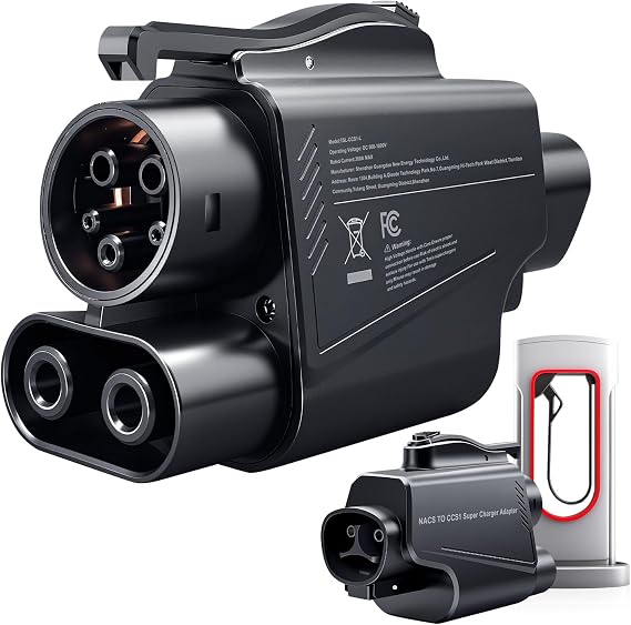 NACS to CCS Adapter, Tesla Supercharger to CCS1 Charger Adapter, Max 500A 1000V Fast Charging Compatible with CCS1 Electric Vehicle Ford Ford GM Rivian Volvo