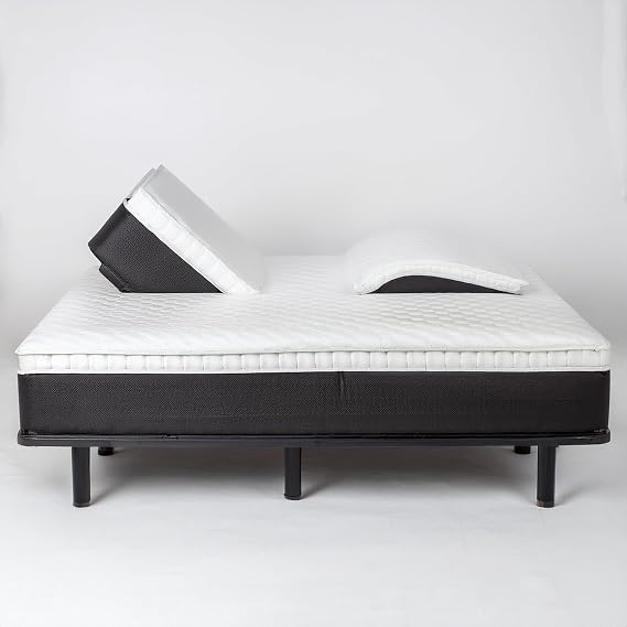 Mielmoon Adjustable Split Mattress 7" Medium Memory Foam Innerspring Coils,for Adjustable Bed Mattress Set Pressure Relief- Back Support-Made in USA,Safe Materials (Split Queen)