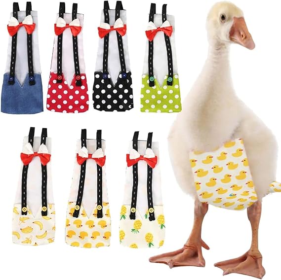 QBLEEV Pet Cole Duck Diapers for Baby Ducks, Chicken Diapers for Real Hens, Fashionable Duckling Nappy Poultry Cloth for Indoor Chick Goose Hen