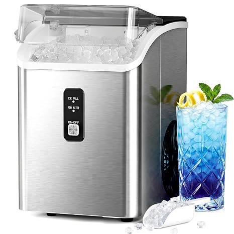 Nugget Ice Maker Countertop, Chewable Pebble Ice Machine
