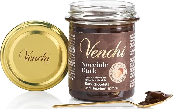 Venchi - Dark Chocolate and Piedmont Hazelnut Spread, 7.05 oz, Gluten Free, Vegan