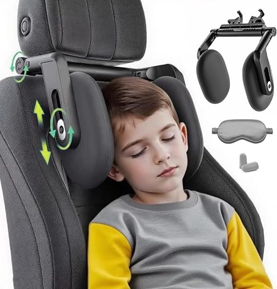 Car Headrest Pillow, Adjustable Car Headrest,Thickened Memory Foam Road Pal Headrest, Neck Support Pillow, U- Shaped Design, Travel Car Sleeping,Suitable for Kids and Adults