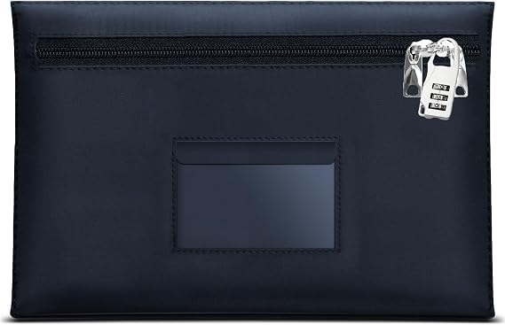 Lockable bank bag 12.2x8.2 Inches money bags with lock locking bank deposit bags with Dual zipper safe Lockable money bag Cash Bag (1, blue, Medium)