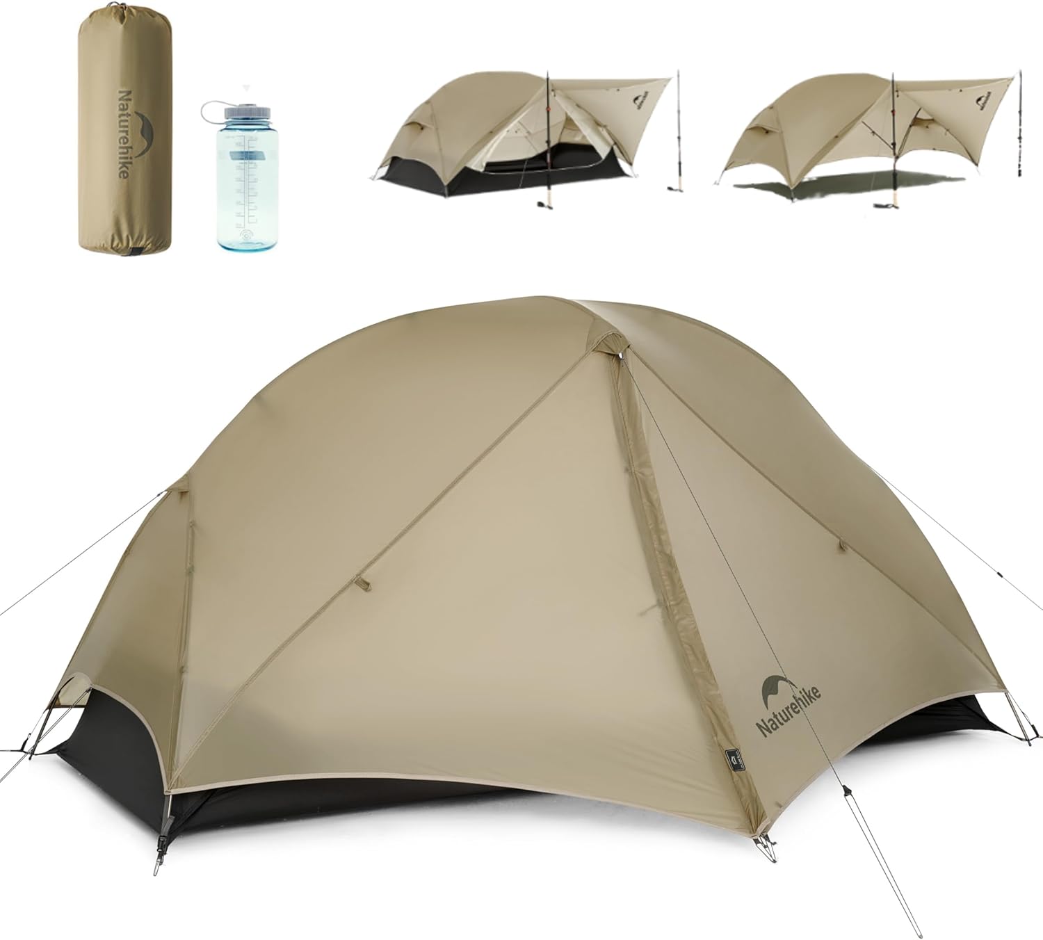 Naturehike Mongar UL Tent [2025 Upgrade] 1.5kg Ultralight Tents 12 person Backpack Tent 4 Use Modes Waterproof Hiking Tents for Camping with Porch Easy Setup