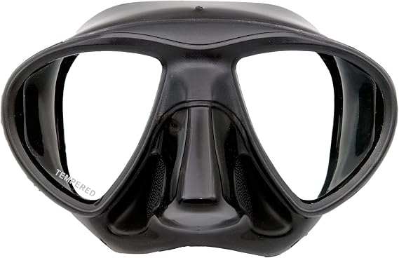 JBL Spearguns The Zero Dive Mask, Fog Resistant, Tempered Lenses, Large Field, Low Volume, Diving Mask Goggles with Nose Cover for Snorkeling, Swimming, Spearfishing, Scuba Diving