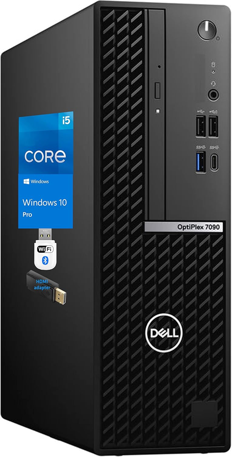 Dell OptiPlex 7090 SFF Desktop Computer, Intel Core i5-10500 Upto 4.5GHz - 32GB RAM, 1TB NVMe SSD  1TB HDD Backup, Wi-Fi, Bluetooth, DVD, DisplayPort, HDMI - Windows 10 Pro